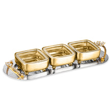 Orchid Large Gold Square Dip Bowl Set