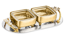Orchid Small Gold Square Dip Bowl Set